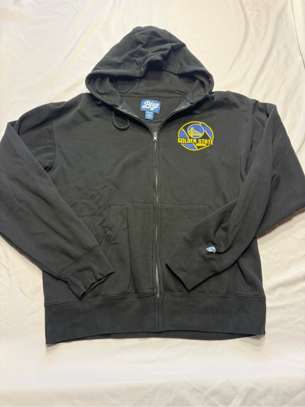 Blue 84 Black Golden State Zip-Up Hoodie with Yellow Logo